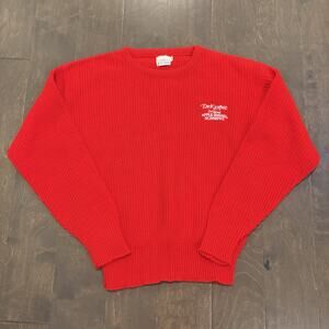 Vintage DeKuyper Sweater Mens Small Red Apple Barrel Schnapps Promo Pullover 90s